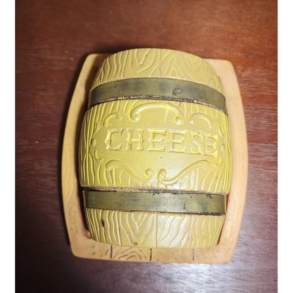 Lipper & Mann Creations Ceramic Barrel Cheese Keeper & Serving Dish Mid Century
